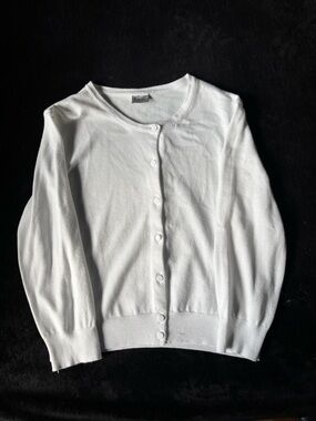 Classic White Button-Front Women's Cardigan